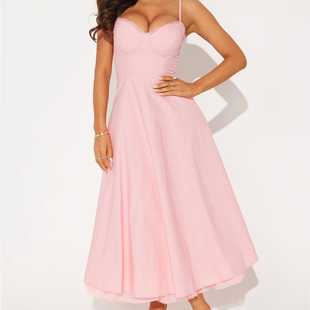Fashion Nova Blush Pink Midi Dress